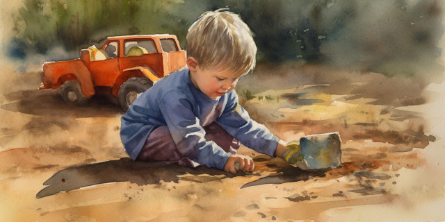 boy in sandbox