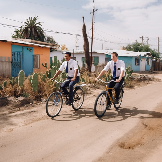 missionaries on bikes