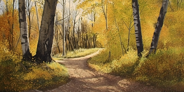 a forking footpath in the forest